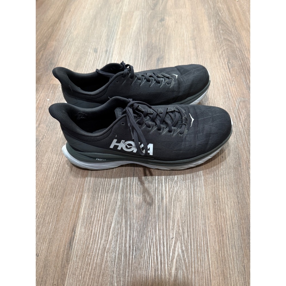 Hoka One One Mach 4 Mens 14D Black Dark Shadow Running Shoes 1113528 BDSD